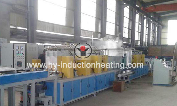 Pipe induction hardening and tempering machine