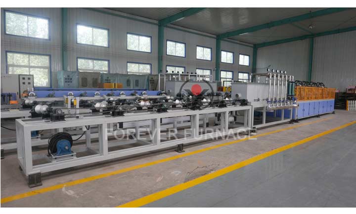 Long bar quenching and tempering induction heat treatment machine